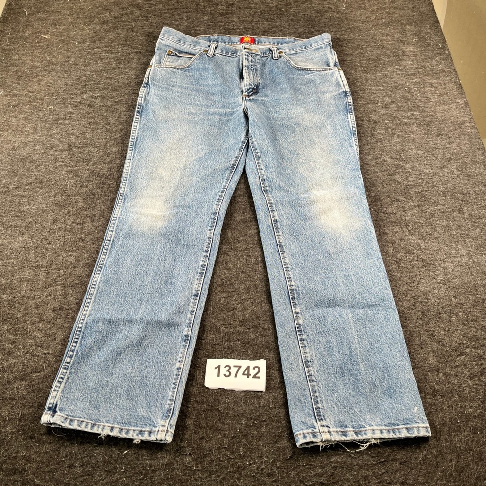 Wrangler Jeans Mens 36x30 Blue Good 36MWZ Slim Fit Straight Leg Denim